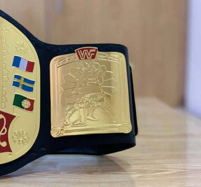 Celebrate your love for wrestling with our WWF European Championship Replica Title Belt. Perfect for fans of the sport, this belt is a must-have for any collection. Show off your support and feel like a true champion with this high-quality replica that brings the excitement of the WWE right into your own hands.