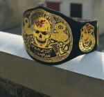 WWF Black Leather World Heavyweight Smoking Skull Belt