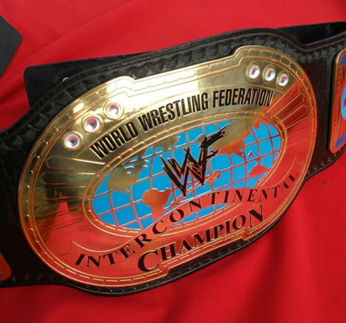 WWF Oval IC Intercontinental Championship Leather Belt for Sale