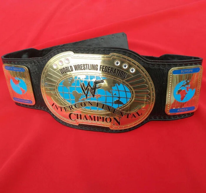 WWF Oval IC Intercontinental Championship Leather Belt for Sale