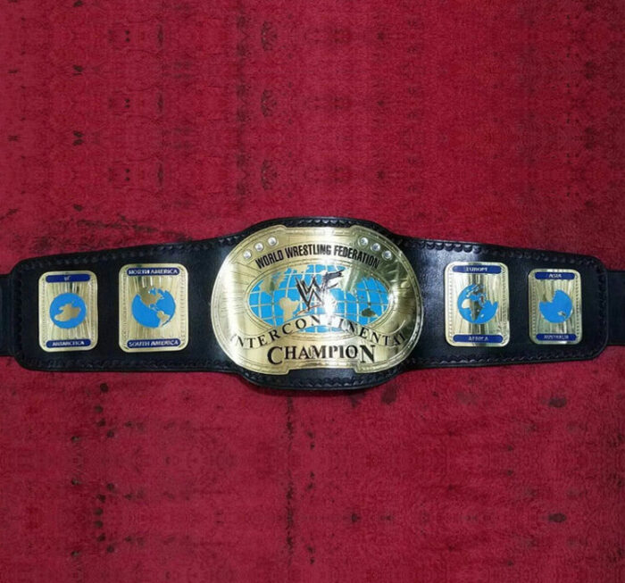 WWF Oval IC Intercontinental Championship Leather Belt for Sale